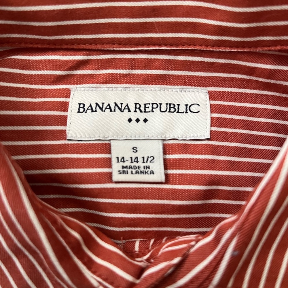 Men’s Banana Republic Red Striped Casual Button Down Shirt C232 - Picture 2 of 4